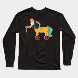 Sagittarius zodiac horse grandpa funny Long Sleeve T-Shirt